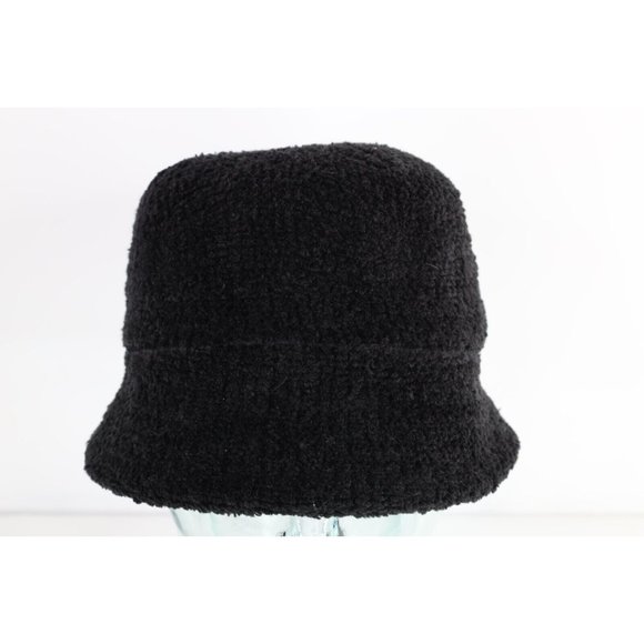 Vintage 90s Streetwear Blank Textured Knit Bucket Hat Cap Black Womens One Size main image 6